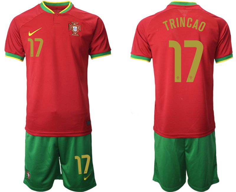 Men 2022 World Cup National Team Portugal home red 17 Soccer Jersey